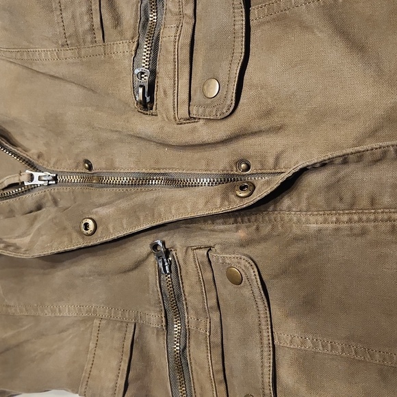 Lucky Brand Hunter Green Denim-like Blazer Small Military Jacket GUC - Picture 5 of 13